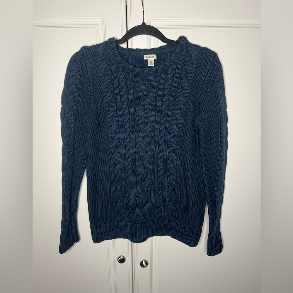 L.L. Bean Heritage Cotton Cableknit Fisherman Sweater